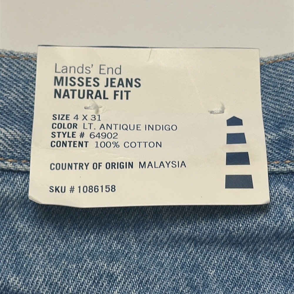 Lands’ End Misses Jeans Natural Fit Size 4 NWT - Picture 4 of 12